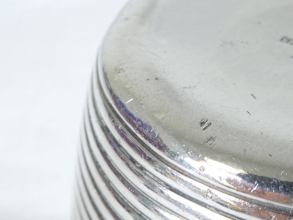 Timbale Christofle in silver metal modele ondulation by luc lanel