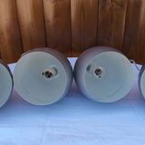 4 space age grey metal pendant lights