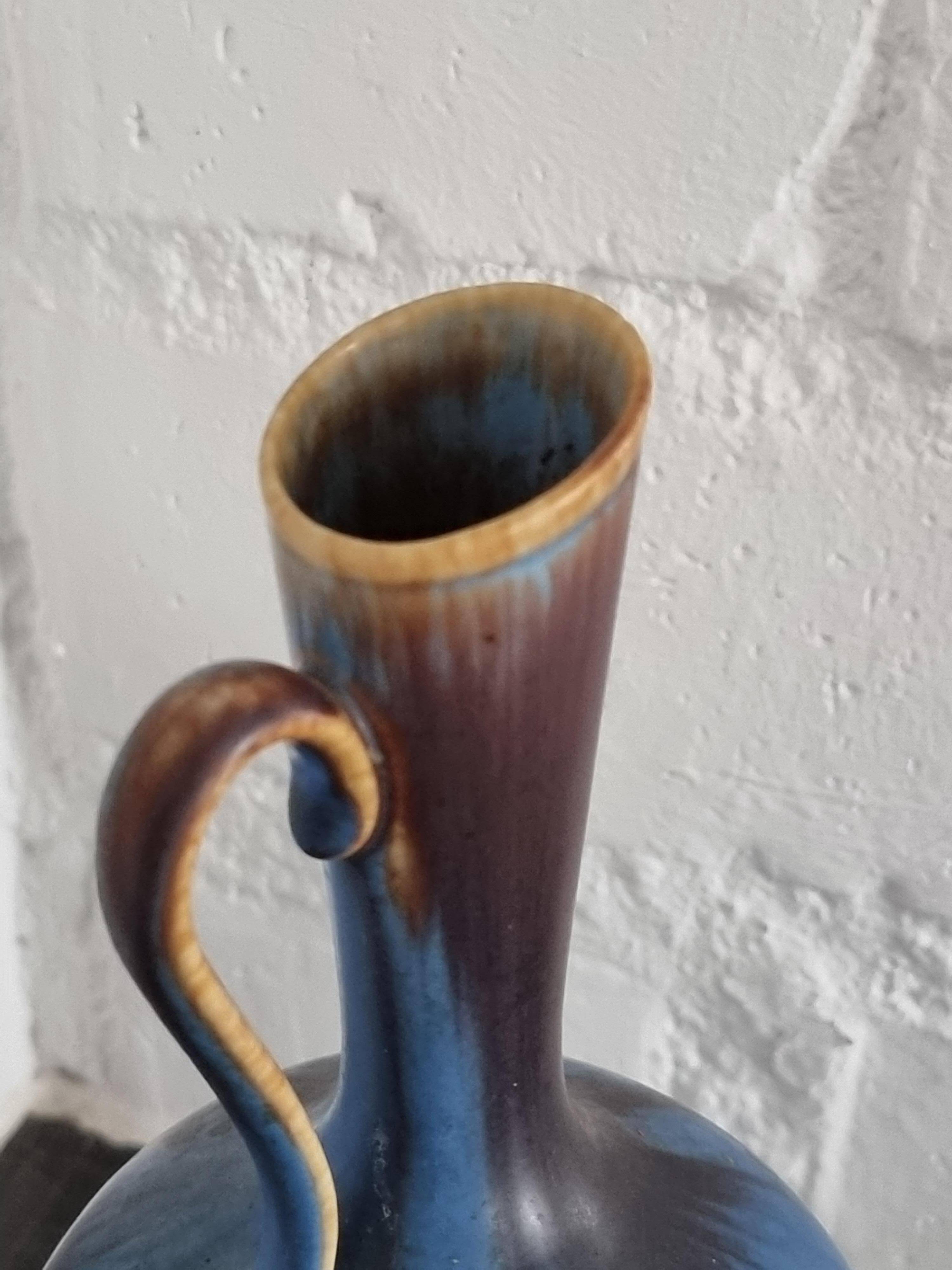 Gunnar Nylund, ceramic carafe/vase with rare pattern, Scandinavian Modern