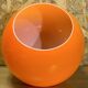 Large orange and white opaline globe, 70's, vintage, space age, pop
