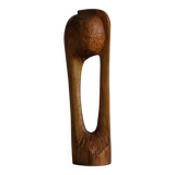 Wood sculpture "The Thoughtful One" by Ole Wettergren, Denmark, 1980s