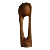 Wood sculpture "The Thoughtful One" by Ole Wettergren, Denmark, 1980s