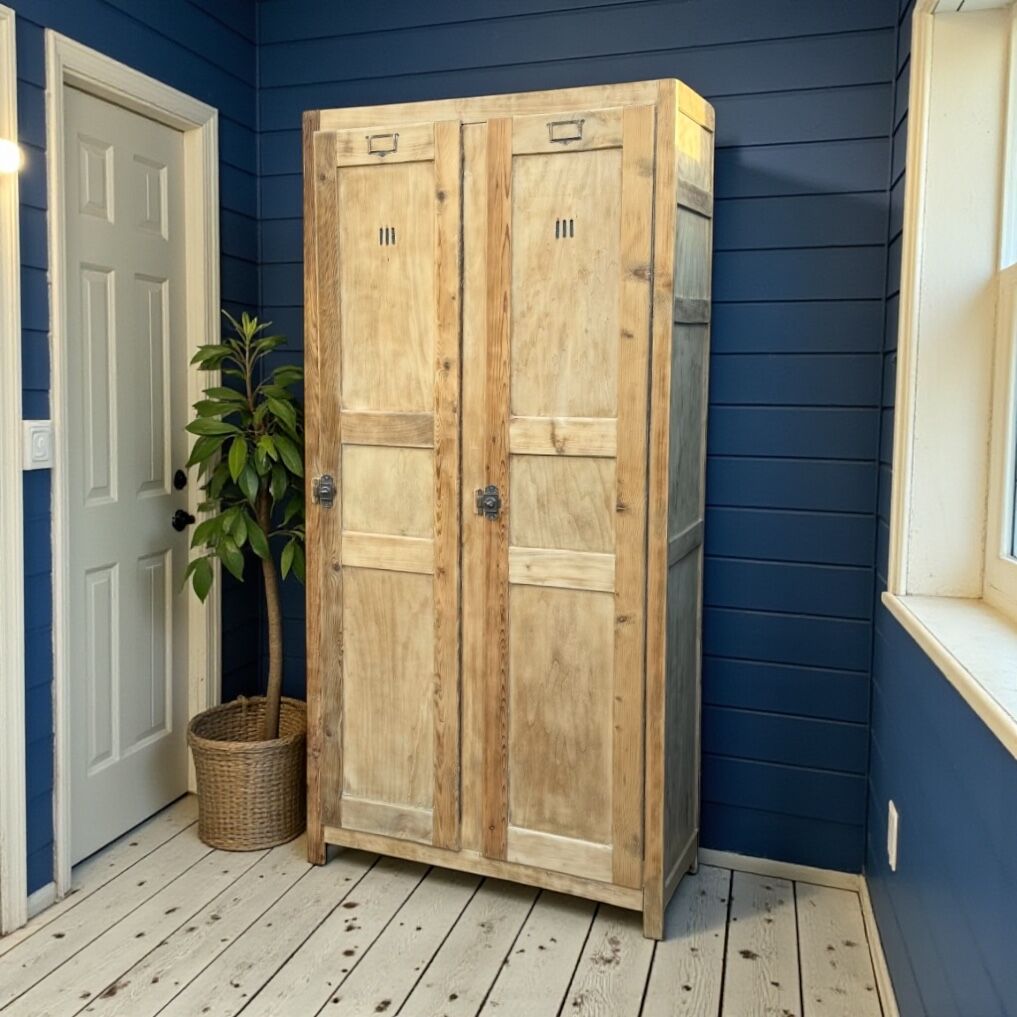 Vintage wooden wardrobe from 1940.