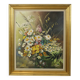 Flowers Bouquet Still Life Painting Oil on Canvas Framed Signed