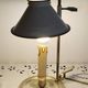 Gilded bronze hot water bottle lamp, Empire style, beige metal lampshade