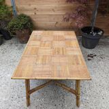 Table en rotin des années 50