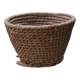 Brown woven wicker basket, 1940s, vintage French utilitarian egg basket.