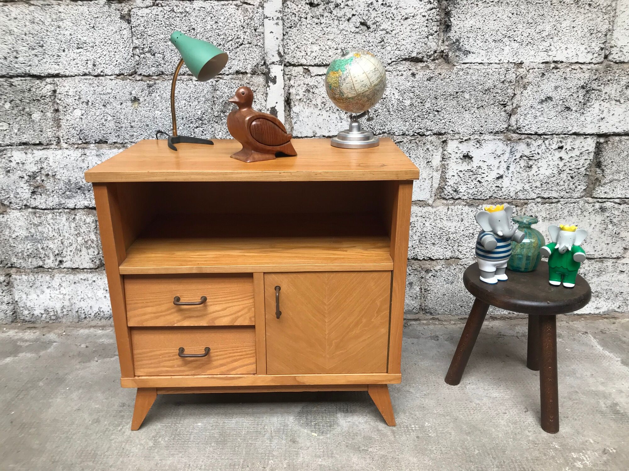 Vintage dresser, tv cabinet, Scandinavian, 1950, compass feet