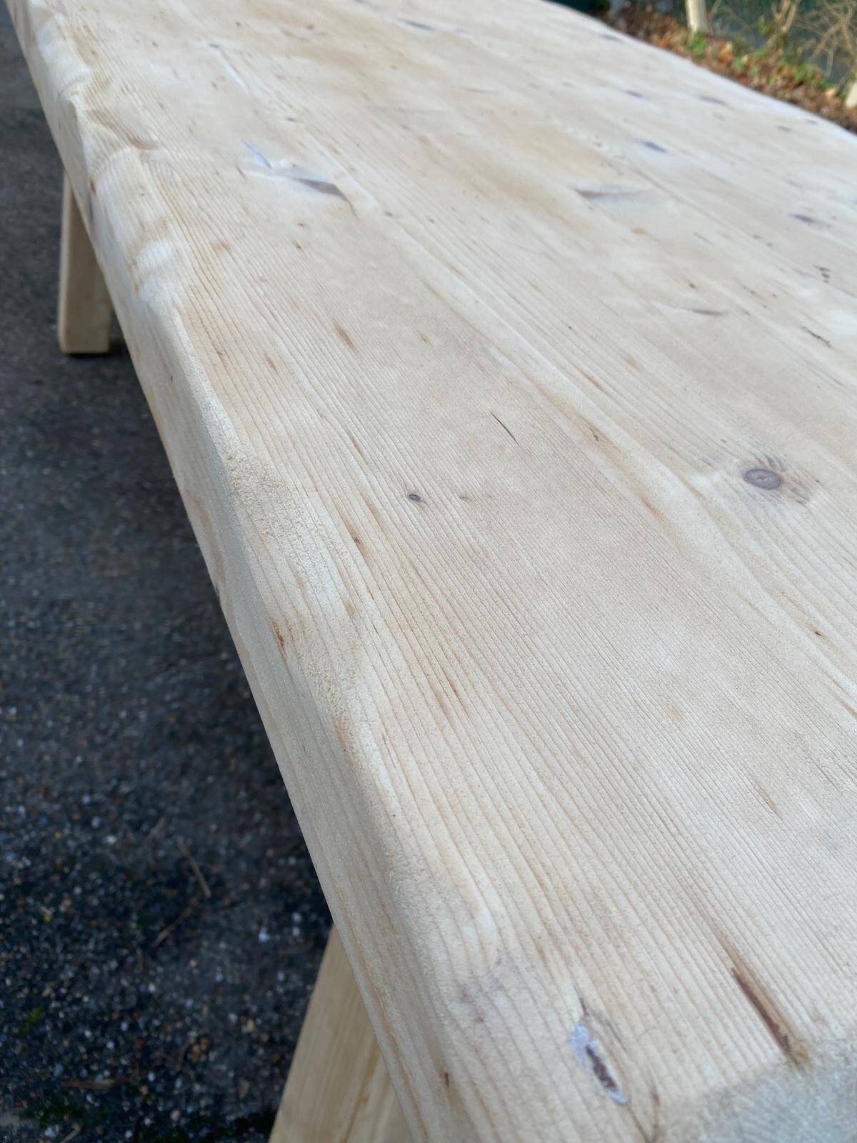 Georges Robert farmhouse table 1960 renovated in raw solid pine 200cm