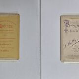 Set of 4 mounted old photographs, portraits of children and young women from the 19th century