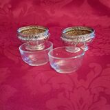 Pair of solid silver salt cellars. Louis XVI.