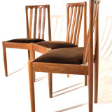 Suite of 3 vintage chairs - Velvet and wood - Italian style