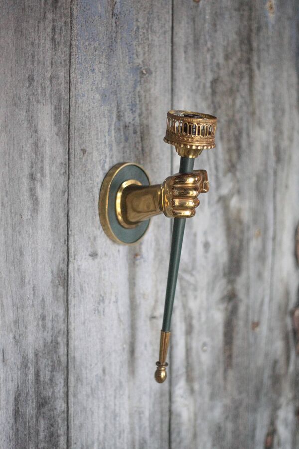 Applique bronze Lucien Gau vintage, applique murale, applique main vintage