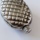 Vintage 1950s silver-plated flask in the shape of a pine cone.