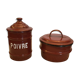 Set of two old enamelled boxes