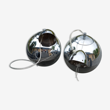 Set of 2 glass globes.style 70's vintage