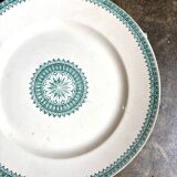 Creil & Montereau round dish in green ironstone, "English" service