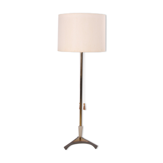 Vintage floor lamp with cast iron base and brass German 1960s