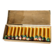 Set of twelve Vallauris majolica vegetable knife holders, 1950