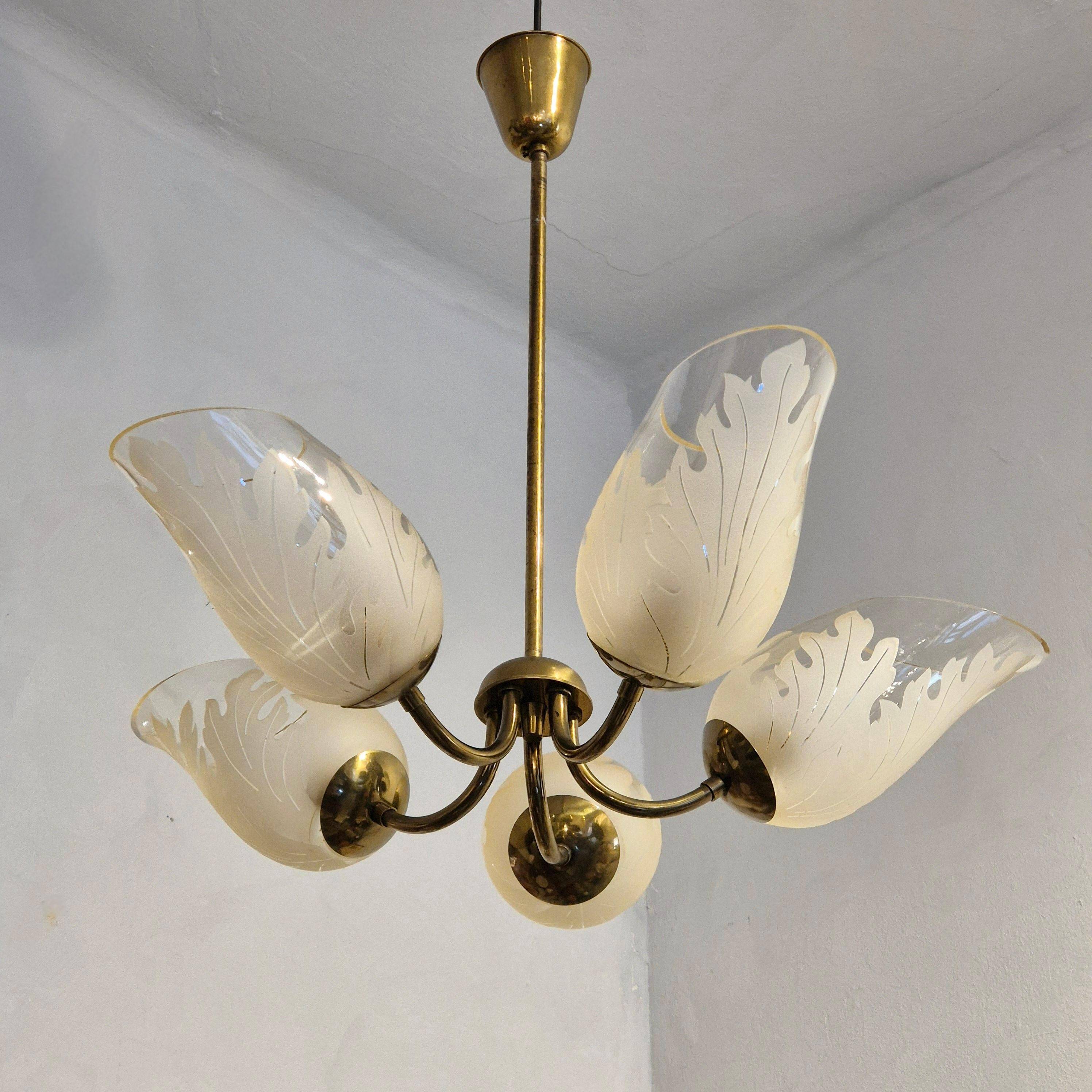 Swedish Modernity pendant by Carl Erik Bodén for Glössner, mid-1900s.