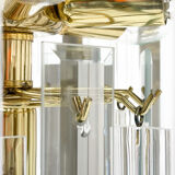 Lustre du milieu du siècle en laiton, verre et lucite, Autriche, années 1970