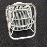 White wicker armchair