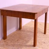 Table à manger réglable en noyer, années 1930, Tchécoslovaquie
