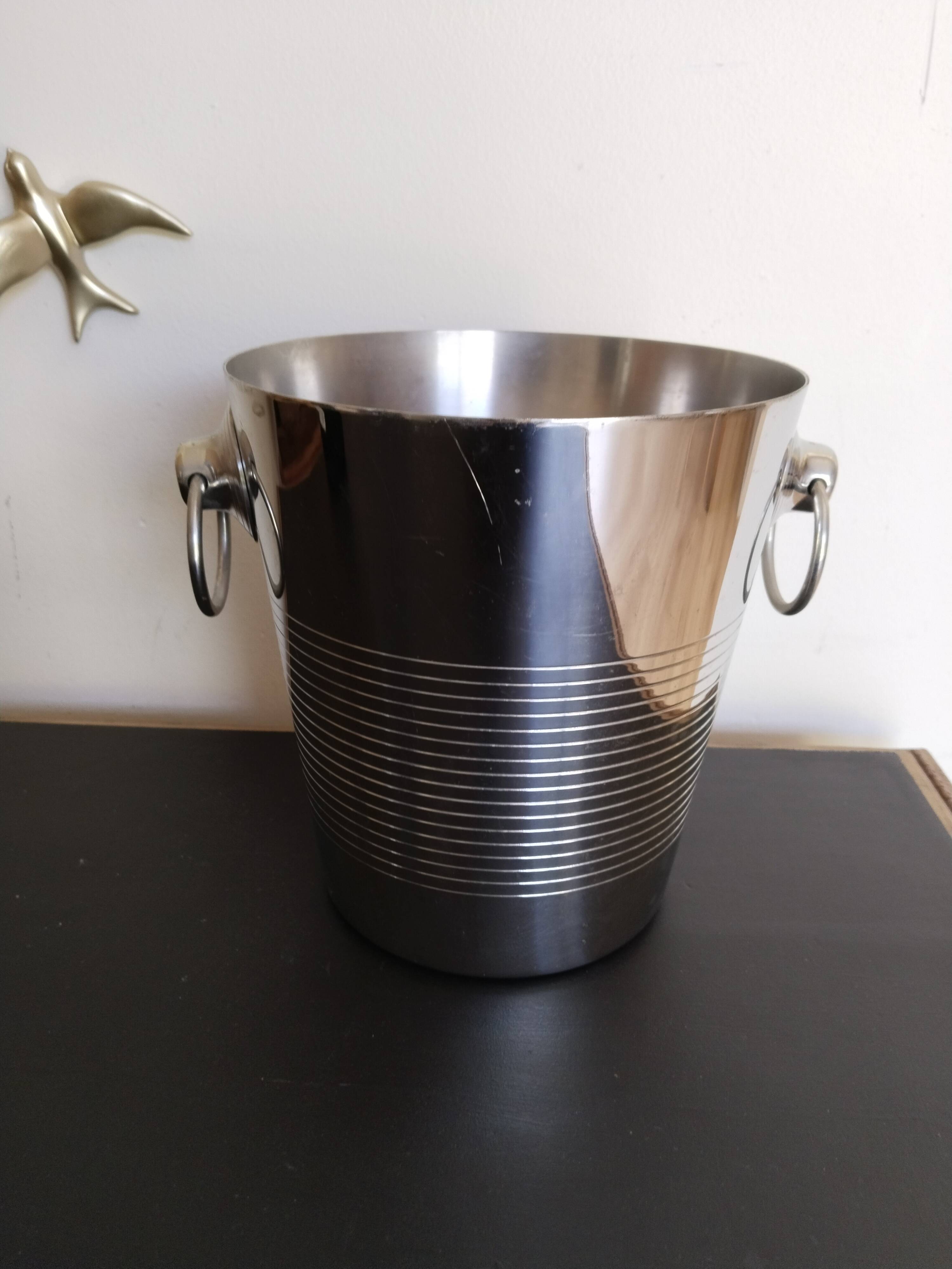 Stainless steel Champagne bucket Létang Rémy, ice bucket, cooler