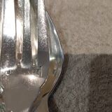 Silver-plated metal stew fork and spoon by Christofle silversmith Atlas