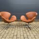 2x fritz hansen swan chair cognac leather, new condition!!