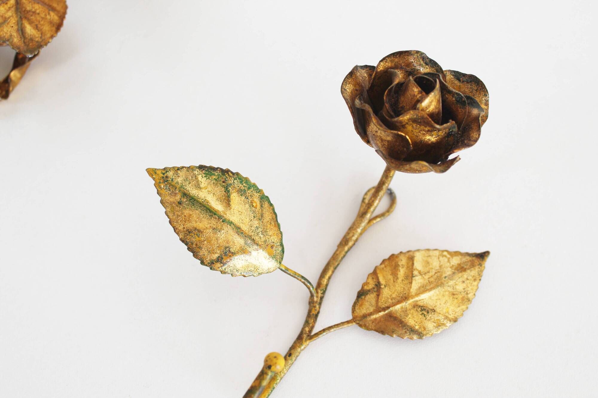 Set of 2 Original 1950's Italian gilt Toleware coat hangers
