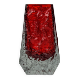 Red Sommerso ice effect vase by Seguso, Murano, Italy, 1970