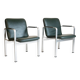 Vintage office chair by Karl-Erik Ekselius in green leather, 1970s.