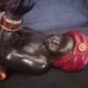 Centerpiece (empty pocket) in resin with African character