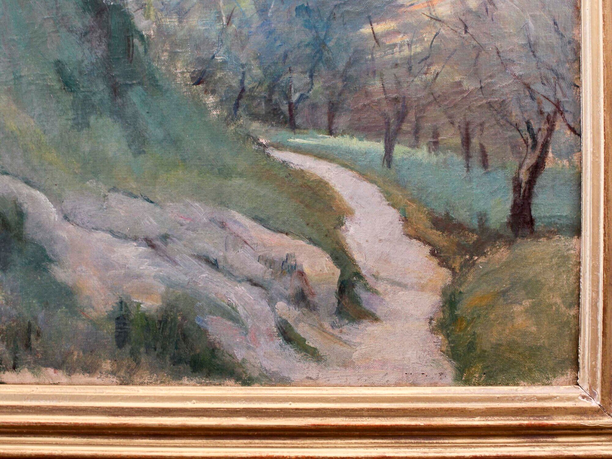 Oil on canvas The Village of Tales by Paul Izarn 1934