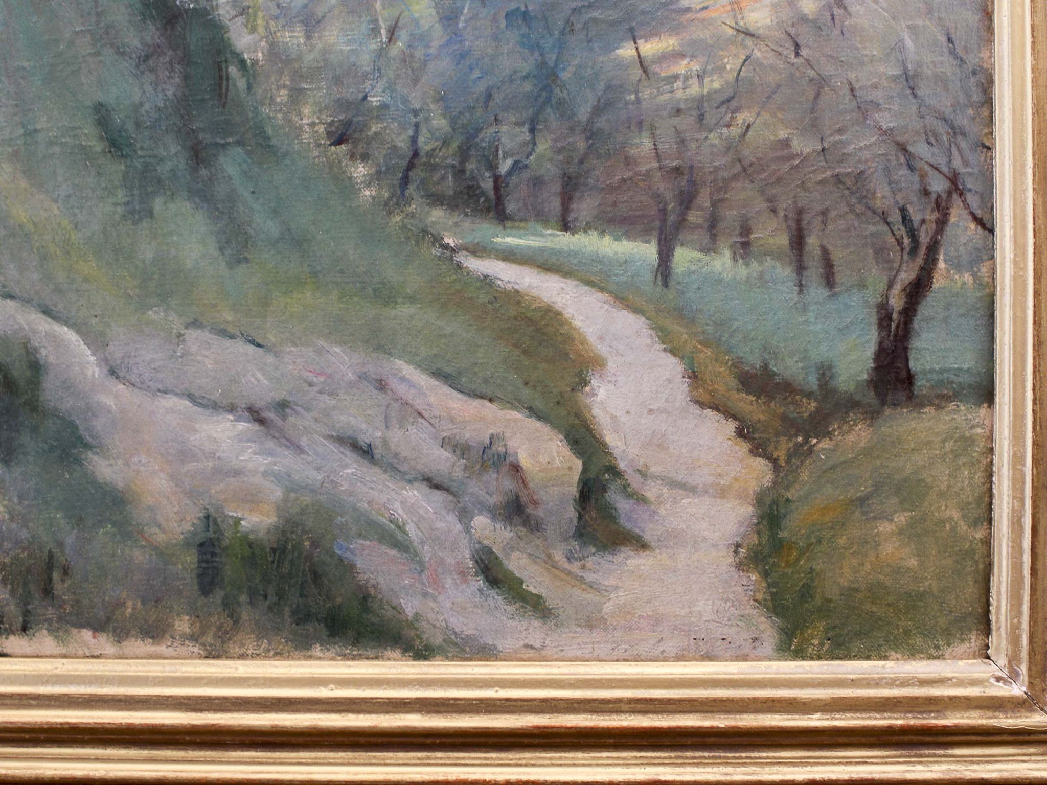 Oil on canvas The Village of Tales by Paul Izarn 1934