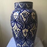 Large blue vase in Moroccan ceramic from Safi