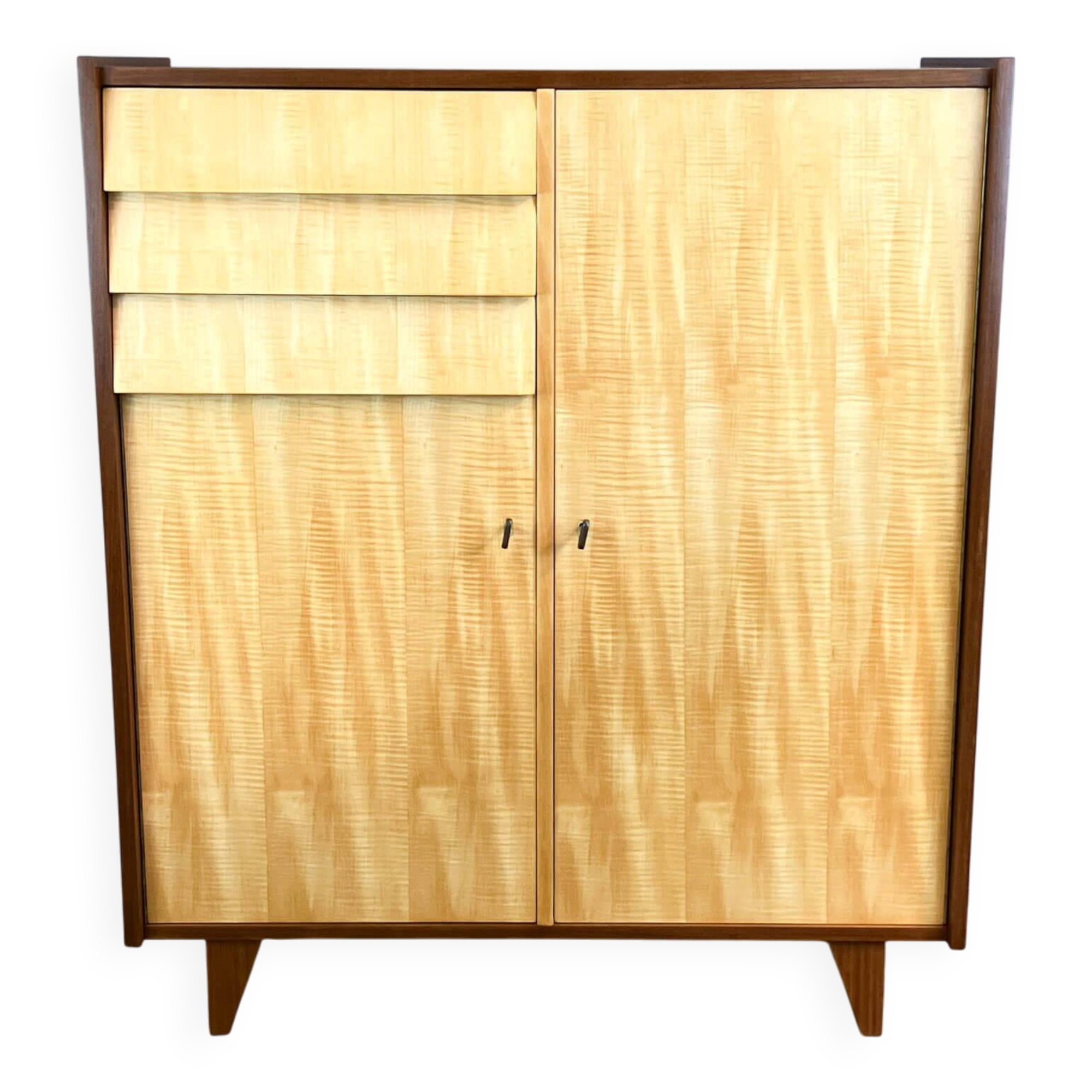 Highboard, striped maple, 1960s