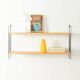 WHB wall shelf with ash wood shelves and black metal frame