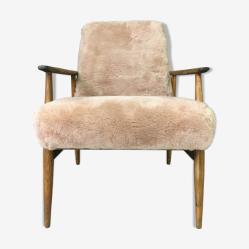 Chaise de fauteuil en peau de mouton