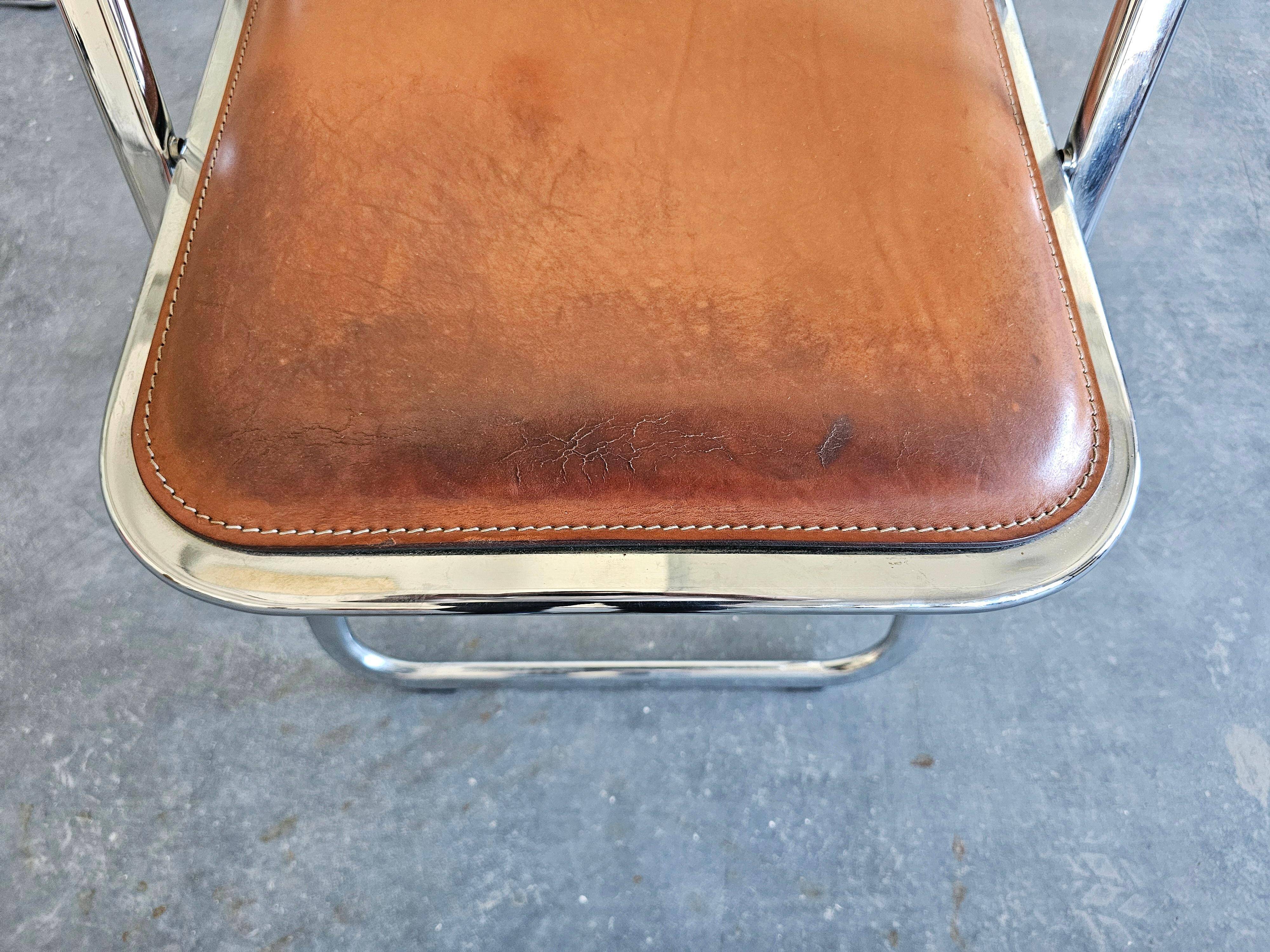 Paire de chaises pliantes modèle Tamara par Arrben, cuir, 1970s