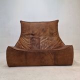 Montis “The Rock” Sofa In Brown Leather By Gerard Van Den Berg, 1970s