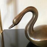 Vintage brass swan