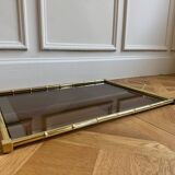 Gold metal bamboo tray, 1970s
