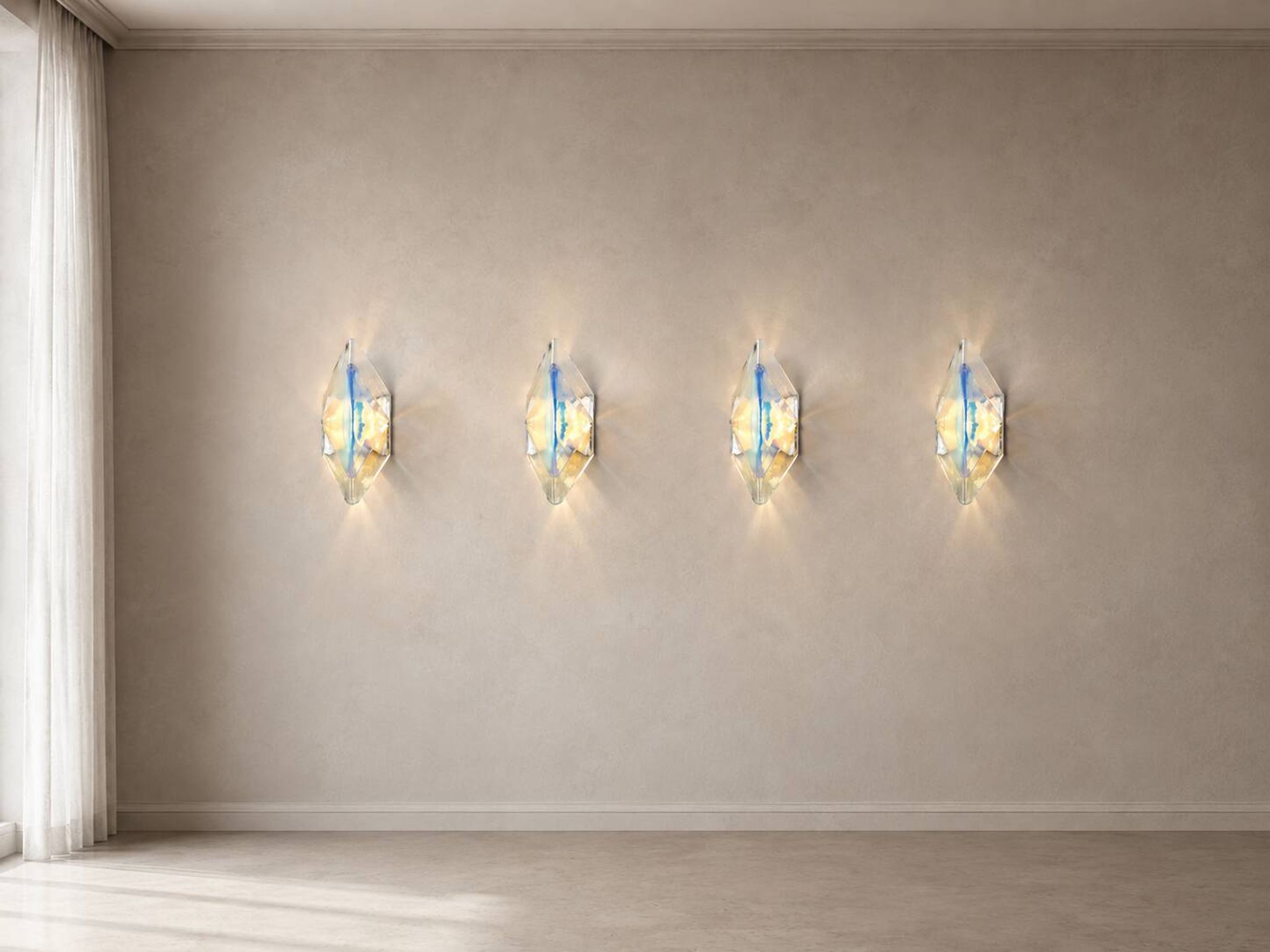 Carlo Nason for A.V. Mazzega (attributed), set of 4 glass wall lights.