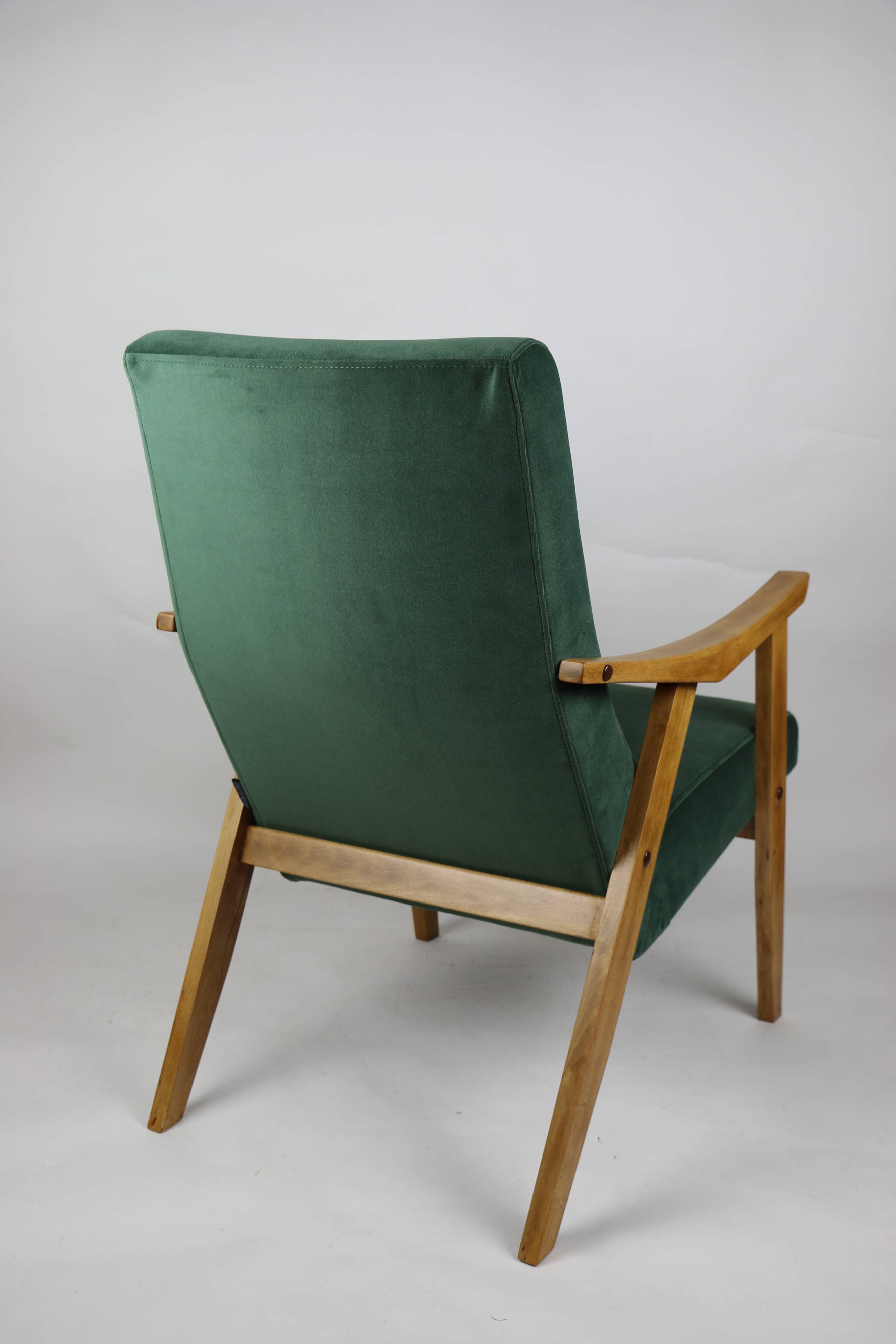 Vintage Velvet Green Armchair  1970s
