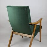 Vintage Velvet Green Armchair  1970s