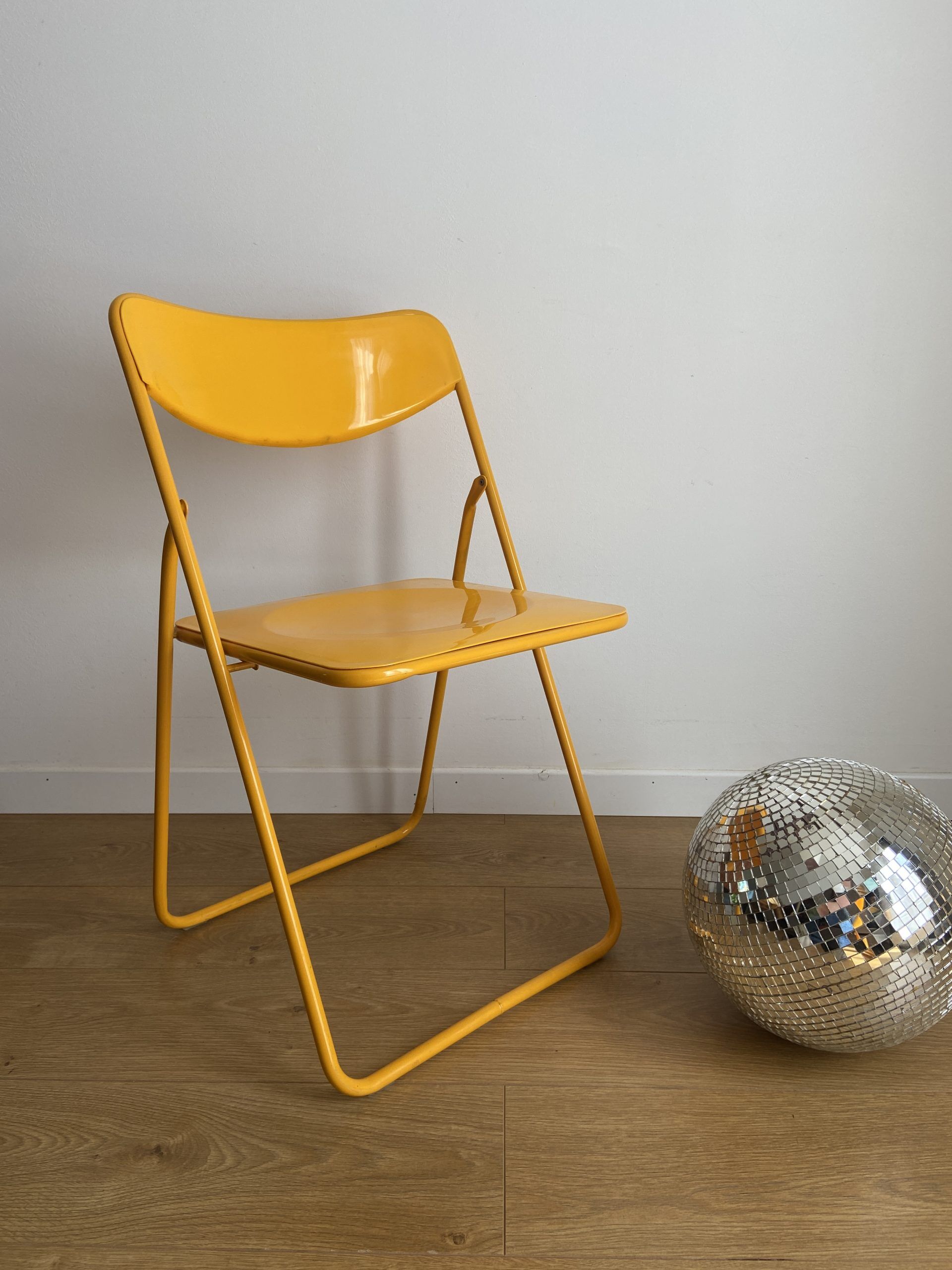 YELLOW FOLDING CHAIR TEDKLA FOR IKEA 80S