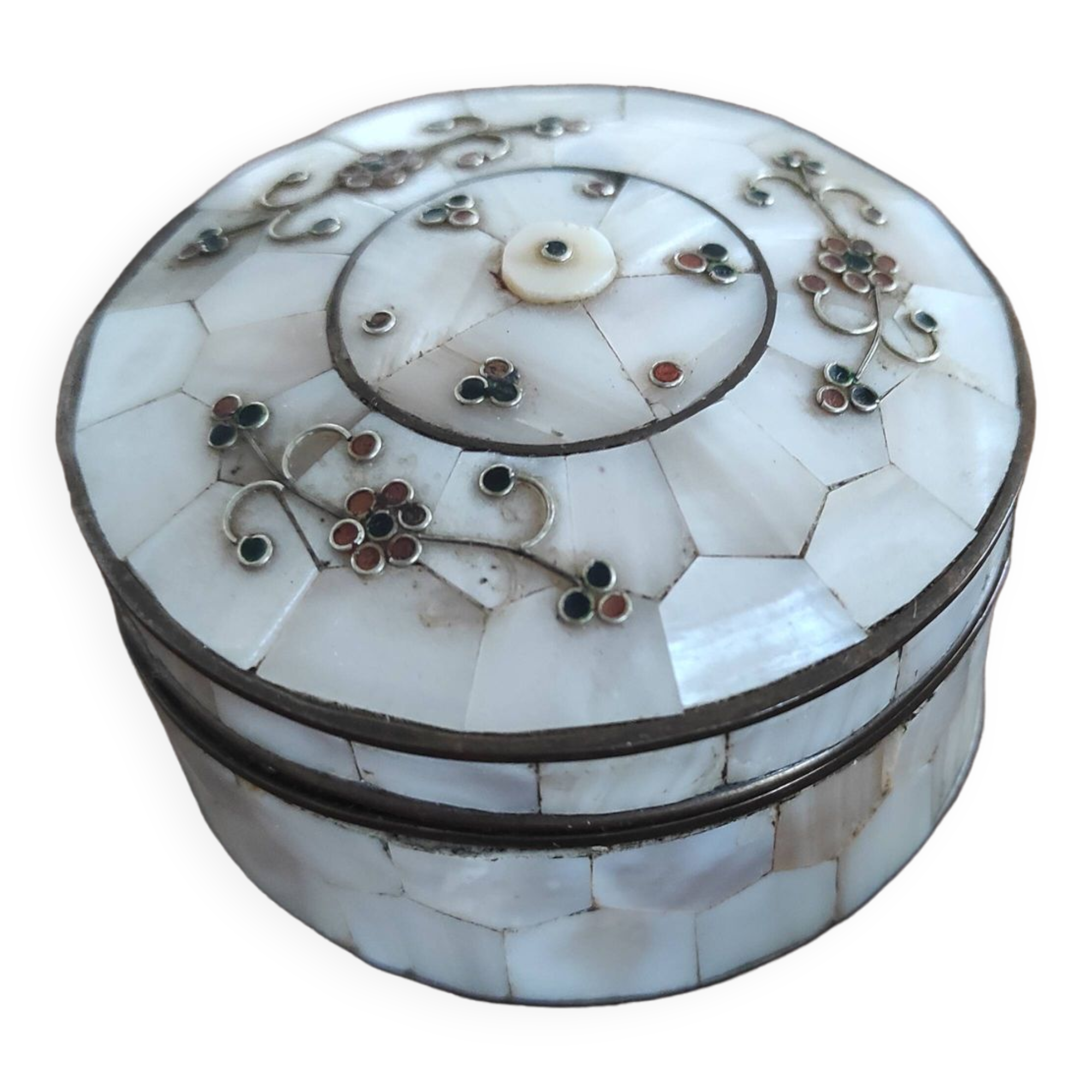 Bronze and mother-of-pearl jewelry box