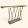 Wall Console in Gold Metal and White Marble "Eiffel Tower", DLG by Jean Royere